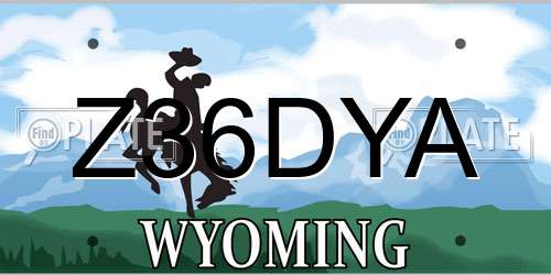 Z36DYA Wyoming License Plate