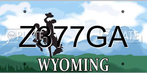 Z377GA Wyoming License Plate