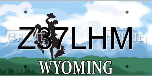Z37LHM Wyoming License Plate