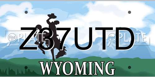 Z37UTD Wyoming License Plate