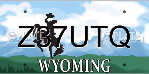 Z37UTQ Wyoming License Plate