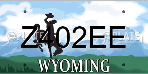 Z402EE Wyoming License Plate