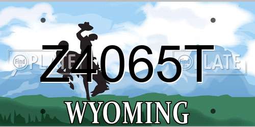Z4065T Wyoming License Plate