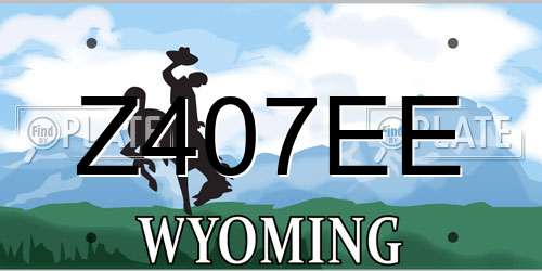 Z407EE Wyoming License Plate