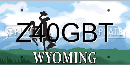 Z40GBT Wyoming License Plate