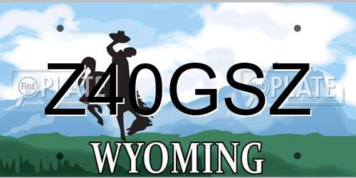 Z40GSZ Wyoming License Plate