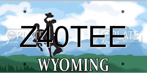 Z40TEE Wyoming License Plate