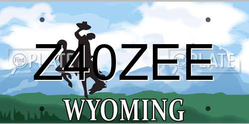 Z40ZEE Wyoming License Plate