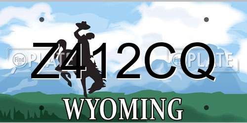 Z412CQ Wyoming License Plate