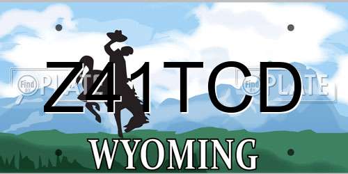 Z41TCD Wyoming License Plate