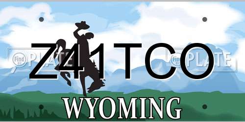 Z41TCO Wyoming License Plate