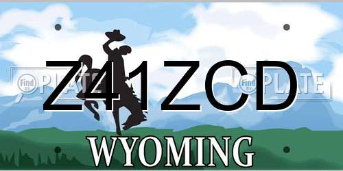Z41ZCD Wyoming License Plate