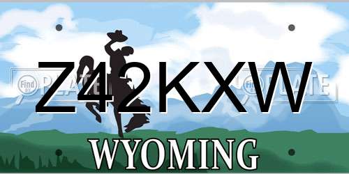 Z42KXW Wyoming License Plate