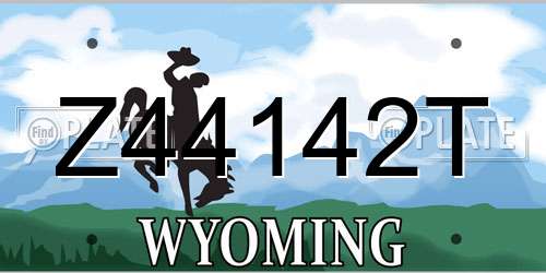Z44142T Wyoming License Plate