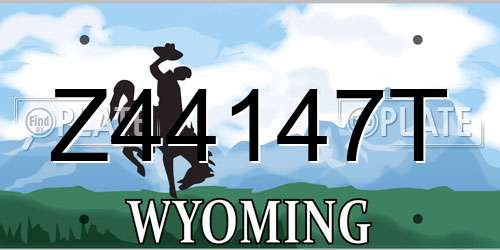 Z44147T Wyoming License Plate