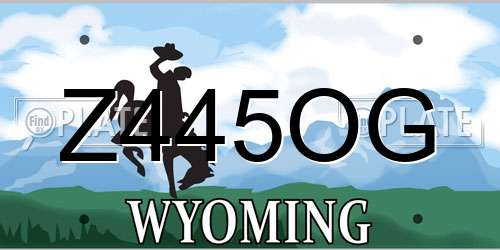 Z445OG Wyoming License Plate
