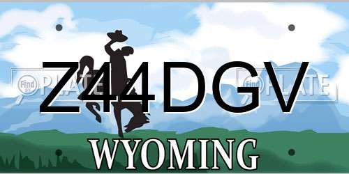Z44DGV Wyoming License Plate