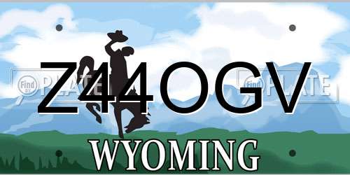 Z44OGV Wyoming License Plate