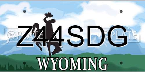 Z44SDG Wyoming License Plate