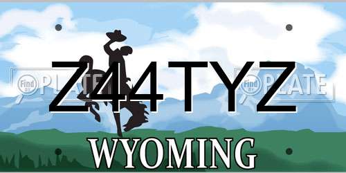 Z44TYZ Wyoming License Plate