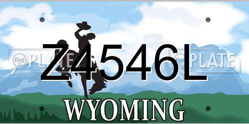 Z4546L Wyoming License Plate
