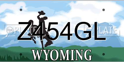 Z454GL Wyoming License Plate