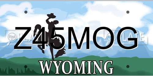 Z45MOG Wyoming License Plate