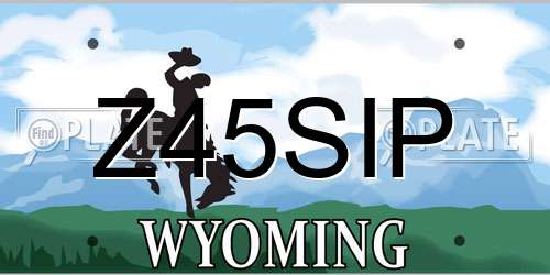 Z45SIP Wyoming License Plate