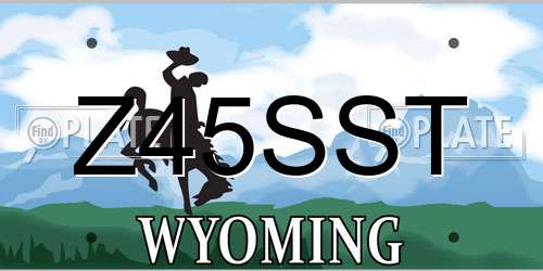 Z45SST Wyoming License Plate