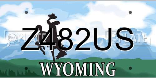 Z482US Wyoming License Plate
