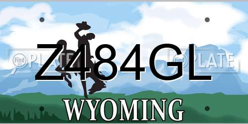 Z484GL Wyoming License Plate