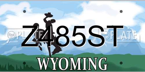 Z485ST Wyoming License Plate