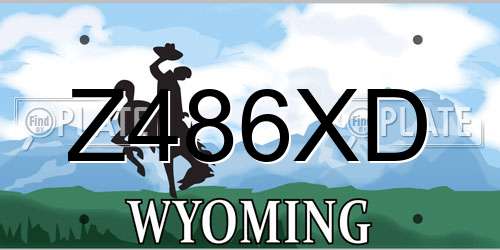 Z486XD Wyoming License Plate