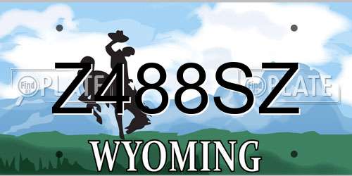 Z488SZ Wyoming License Plate