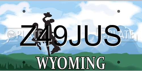 Z49JUS Wyoming License Plate