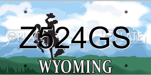 Z524GS Wyoming License Plate