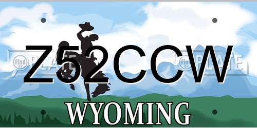 Z52CCW Wyoming License Plate
