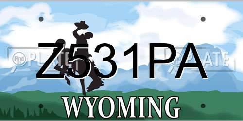 Z531PA Wyoming License Plate