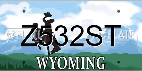 Z532ST Wyoming License Plate