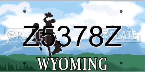 Z5378Z Wyoming License Plate