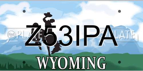Z53IPA Wyoming License Plate
