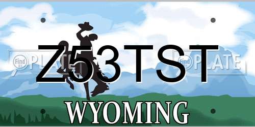 Z53TST Wyoming License Plate