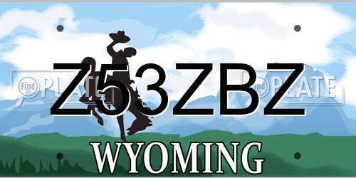 Z53ZBZ Wyoming License Plate