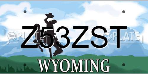 Z53ZST Wyoming License Plate