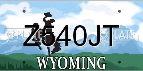 Z540JT Wyoming License Plate