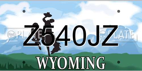 Z540JZ Wyoming License Plate