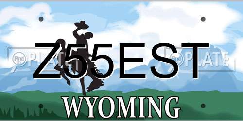 Z55EST Wyoming License Plate