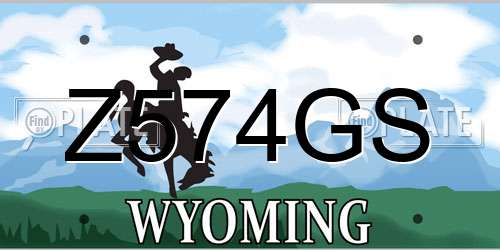 Z574GS Wyoming License Plate