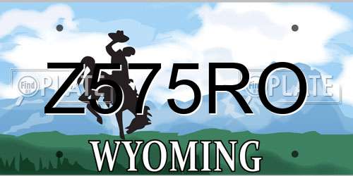 Z575RO Wyoming License Plate