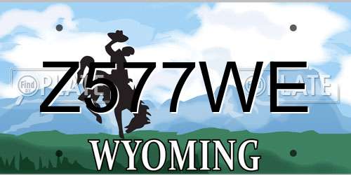 Z577WE Wyoming License Plate